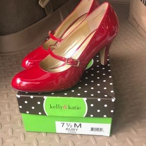 Ruby red Mary Jane heals